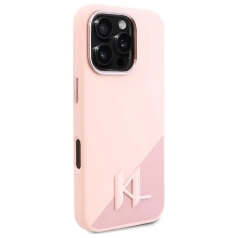 Etui Karl Lagerfeld do iPhone 16 Pro 6.3" Różowy Hardcase Silicone MagSafe