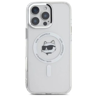 Etui Karl Lagerfeld do iPhone 16 Pro Max 6.9" Biały MagSafe Hardcase IML Metal Choupette Head