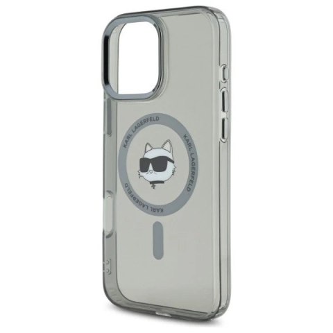 Etui Karl Lagerfeld do iPhone 16 Pro Max 6.9" Czarny MagSafe Hardcase IML Metal Choupette Head