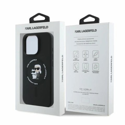 Etui Karl Lagerfeld do iPhone 16 Pro Max 6.9" Czarny MagSafe Hardcase Silicone Karl&Choupette Ring
