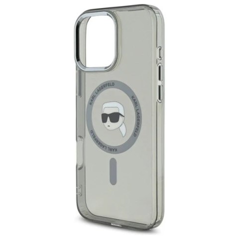 Etui Karl Lagerfeld do iPhone 16 Pro Max 6.9" MagSafe Czarny Hardcase IML Metal Karl Head