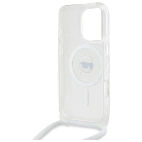 Etui Karl Lagerfeld do iPhone 16 Pro Max 6.9" Magsafe Hardcase Transparent Crossbody IML Karl Head