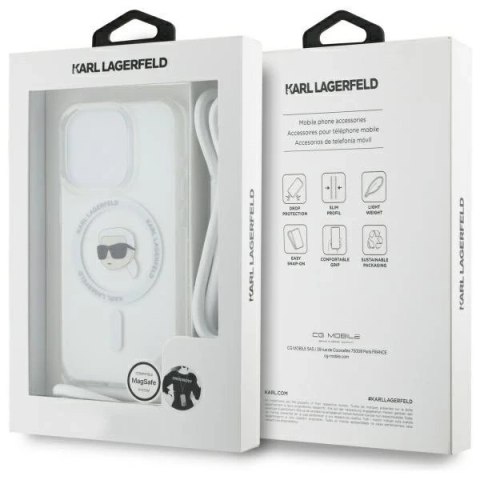 Etui Karl Lagerfeld do iPhone 16 Pro Max 6.9" Magsafe Hardcase Transparent Crossbody IML Karl Head