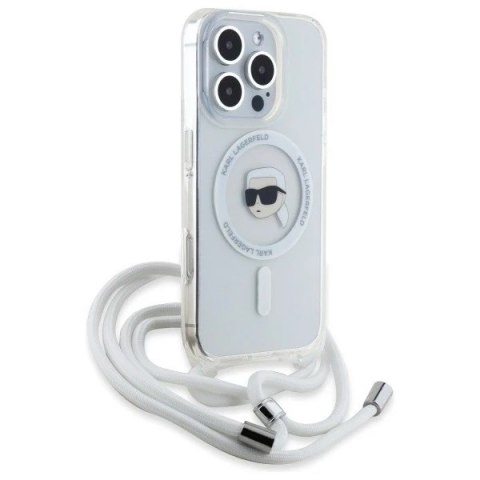 Etui Karl Lagerfeld do iPhone 16 Pro Max 6.9" Magsafe Hardcase Transparent Crossbody IML Karl Head