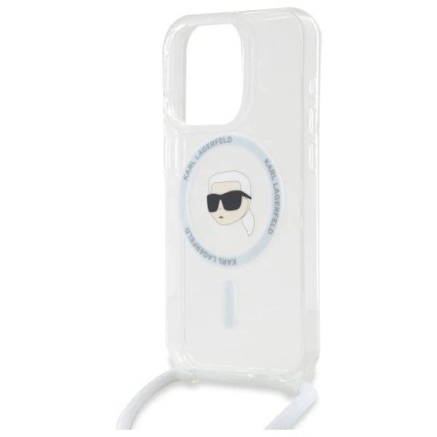 Etui Karl Lagerfeld do iPhone 16 Pro Max 6.9" Magsafe Hardcase Transparent Crossbody IML Karl Head