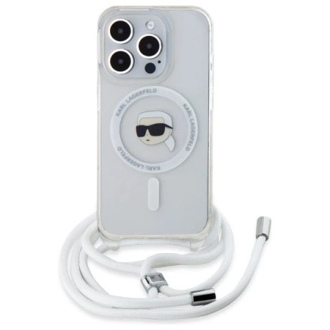 Etui Karl Lagerfeld do iPhone 16 Pro Max 6.9" Magsafe Hardcase Transparent Crossbody IML Karl Head