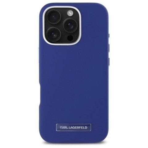 Etui Karl Lagerfeld do iPhone 16 Pro Max 6.9" Niebieski MagSafe Hardcase FW Metal Plate