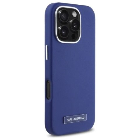 Etui Karl Lagerfeld do iPhone 16 Pro Max 6.9" Niebieski MagSafe Hardcase FW Metal Plate