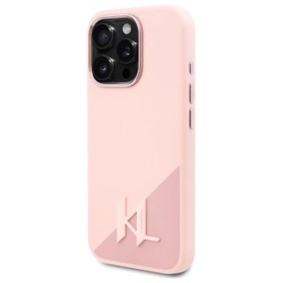 Etui Karl Lagerfeld do iPhone 16 Pro Max 6.9" Różowy MagSafe Hardcase Silicone Shadow Metal Initial