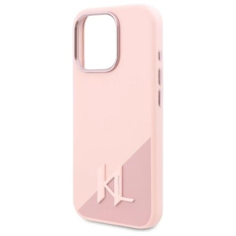 Etui Karl Lagerfeld do iPhone 16 Pro Max 6.9" Różowy MagSafe Hardcase Silicone Shadow Metal Initial