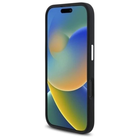 Etui Mercedes do iPhone 16 6.1" Czarny MagSafe Hardcase Silicone Blue Stripe