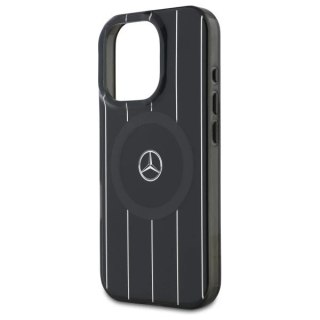 Etui Mercedes do iPhone 16 Pro Max 6.9" Czarny Hardcase MB Double Layer Crossed Lines MagSafe