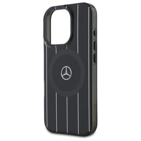 Etui Mercedes do iPhone 16 Pro Max 6.9" Czarny Hardcase MB Double Layer Crossed Lines MagSafe