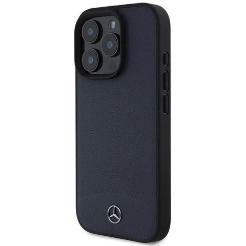 Etui Mercedes do iPhone 16 Pro Max 6.9" Granatowe Hardcase Textured And Plain Leather MagSafe