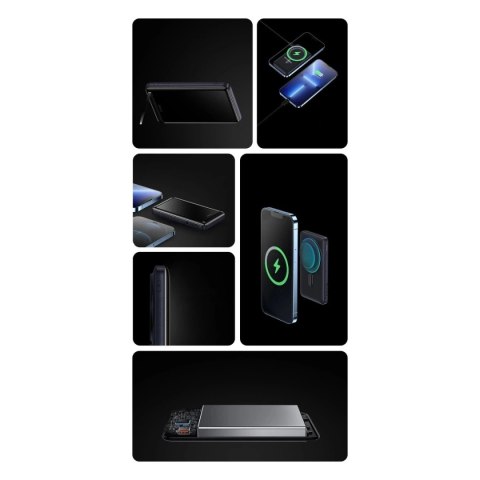 Powerbank Baseus Magnetic Bracket 10000mAh 20W z MagSafe - niebieski + kabel USB-C 60W 0.5m