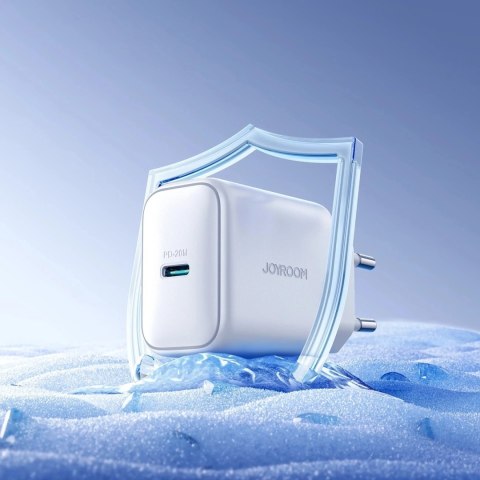 Ładowarka Joyroom Sieciowa USB-C PD 20W - Biała + kabel USB-C / USB-C 1m