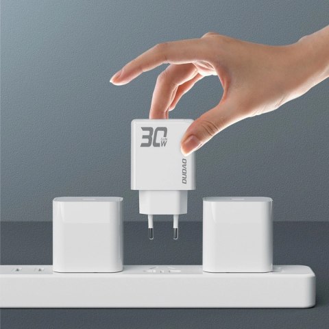 Ładowarka sieciowa GaN Dudao A30EU 30W USB-A / USB-C - Biała
