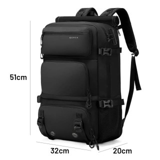 Plecak Antykradzieżowy wodoodporny Bange 30L miejski podróżny 51x32x20 cm do pracy samolotu męski damski z zamkiem szyfrowym i o