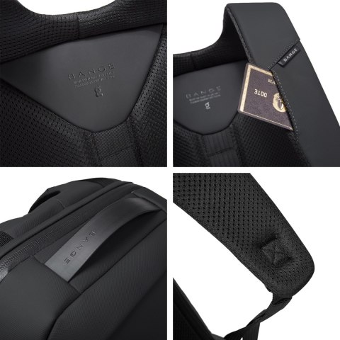 Plecak Antykradzieżowy wodoodporny Bange na laptopa 15.6" miejski podróżny 46x30x15 cm do pracy samolotu męski damski z gniazdem