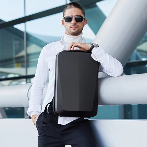 Plecak Antykradzieżowy wodoodporny Bange na laptopa 15.6" miejski podróżny 46x31x8 cm do pracy samolotu męski damski z gniazdem 