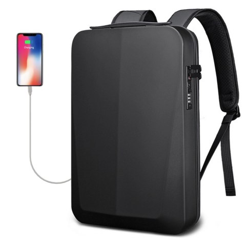 Plecak Antykradzieżowy wodoodporny Bange na laptopa 15.6" miejski podróżny 46x31x8 cm do pracy samolotu męski damski z gniazdem 