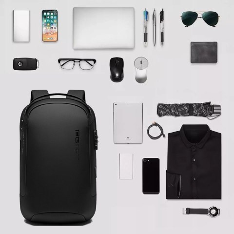 Plecak Antykradzieżowy wodoodporny Bange na laptopa 15.6" miejski podróżny 48x30x16 cm do pracy samolotu męski damski z gniazdem