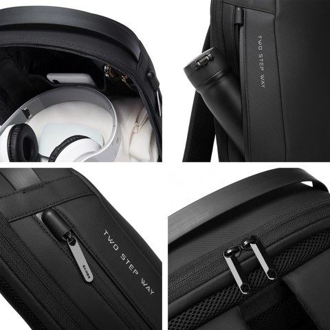 Plecak Antykradzieżowy wodoodporny Bange na laptopa 15.6" miejski podróżny 48x30x16 cm do pracy samolotu męski damski z gniazdem