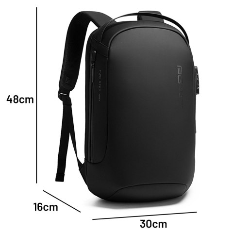Plecak Antykradzieżowy wodoodporny Bange na laptopa 15.6" miejski podróżny 48x30x16 cm do pracy samolotu męski damski z gniazdem