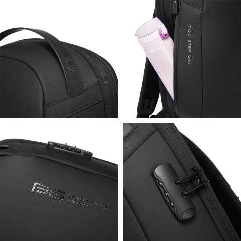 Plecak Antykradzieżowy wodoodporny Bange na laptopa 15.6" miejski podróżny 48x30x16 cm do pracy samolotu męski damski z gniazdem