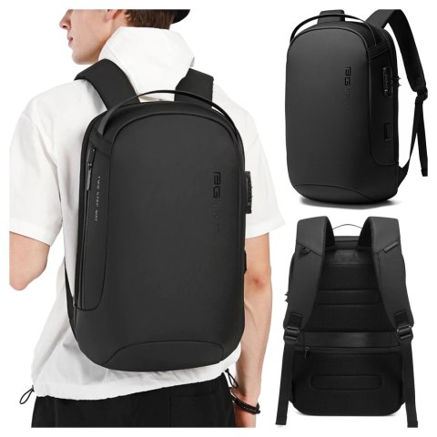 Plecak Antykradzieżowy wodoodporny Bange na laptopa 15.6" miejski podróżny 48x30x16 cm do pracy samolotu męski damski z gniazdem