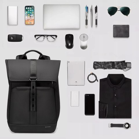 Plecak wodoodporny Bange na laptopa 15.6" miejski podróżny 43x30x18 cm do pracy samolotu męski damski Czarny