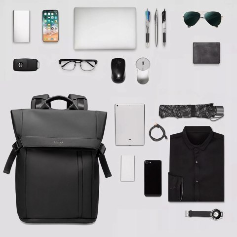 Plecak wodoodporny Bange na laptopa 15.6" miejski podróżny 44x30x17 cm do pracy samolotu męski damski Czarny