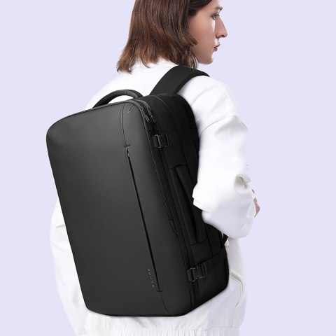 Plecak wodoodporny Bange na laptopa 17" miejski podróżny 47.5x31x26 cm rozszerzany do pracy samolotu męski damski Czarny