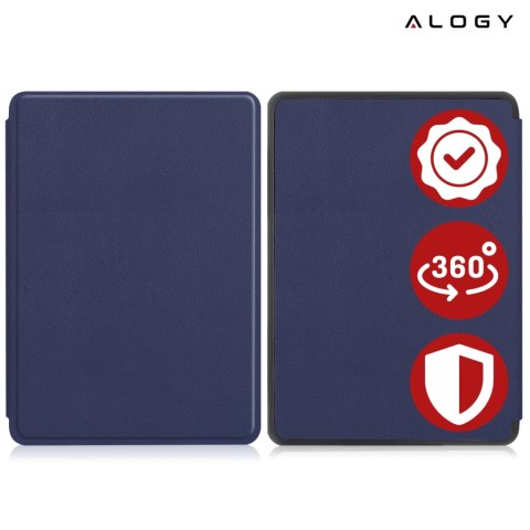 Etui ochronne na czytnik E-Book Alogy ProBook Cover obudowa do Kindle Paperwhite 6 2024 Granatowe