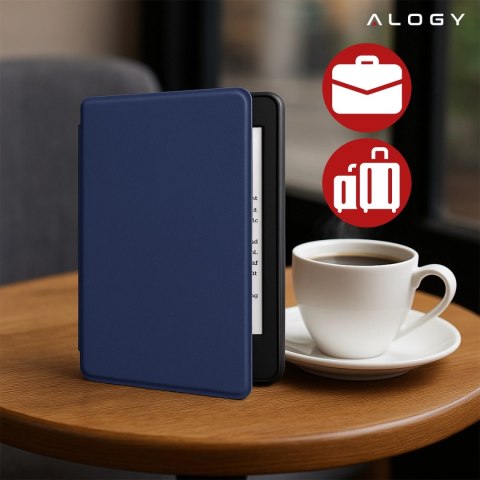 Etui ochronne na czytnik E-Book Alogy ProBook Cover obudowa do Kindle Paperwhite 6 2024 Granatowe