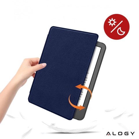 Etui ochronne na czytnik E-Book Alogy ProBook Cover obudowa do Kindle Paperwhite 6 2024 Granatowe
