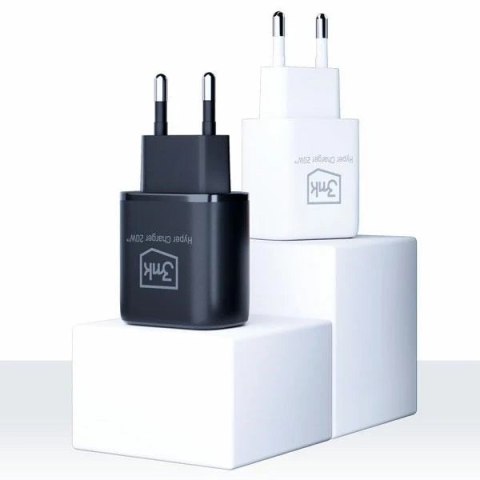 Ładowarka sieciowa 3mk HyperCharger 20W 1xUSB-C + 1xUSB-A PD/QC Czarny