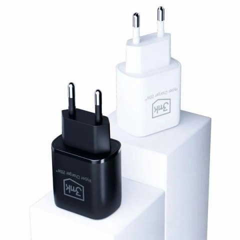 Ładowarka sieciowa 3mk HyperCharger 20W 1xUSB-C + 1xUSB-A PD/QC Czarny