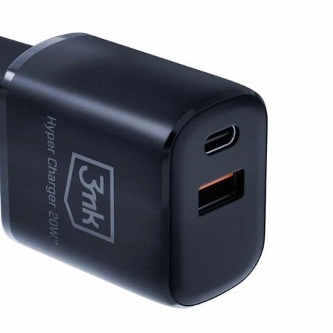 Ładowarka sieciowa 3mk HyperCharger 20W 1xUSB-C + 1xUSB-A PD/QC Czarny