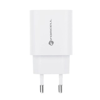 Ładowarka sieciowa FORCELL F-ENERGY Typ C + USB A PD QC4.0 3A 30W Biała