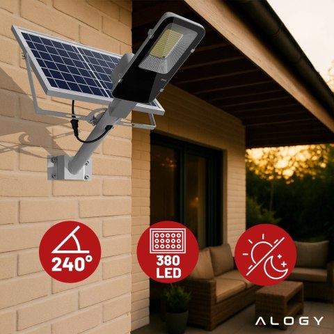 Lampa solarna Uliczna 1600W LED wodoodporna IP65 ścienna Alogy SolarBright 6000mAh do domu elewacyjna światło