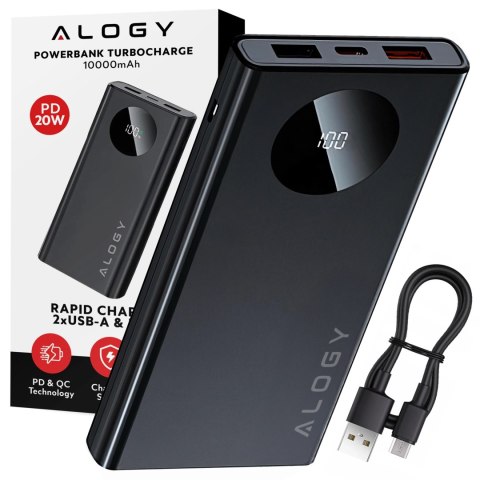 PowerBank 10000mAh z Technologią PD 120W, Szybkie Ładowanie PowerDelivery, Porty 2x USB-A i 1x USB-C, Wysoka Moc i Kompaktowy De