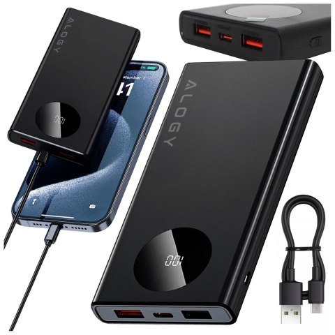 PowerBank 10000mAh z Technologią PD 120W, Szybkie Ładowanie PowerDelivery, Porty 2x USB-A i 1x USB-C, Wysoka Moc i Kompaktowy De