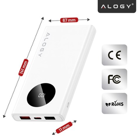 PowerBank 10000mAh z Technologią PD 120W, Szybkie Ładowanie PowerDelivery, Porty 2x USB-A i 1x USB-C, Wysoka Moc i Kompaktowy De