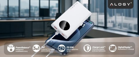 PowerBank 10000mAh z Technologią PD 120W, Szybkie Ładowanie PowerDelivery, Porty 2x USB-A i 1x USB-C, Wysoka Moc i Kompaktowy De