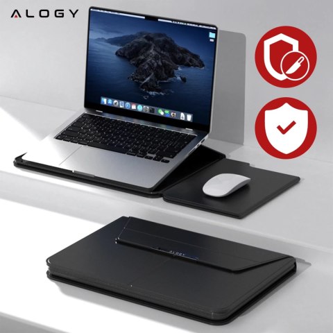 Torba na laptopa Alogy FlexCase Pro wielofunkcyjna rozkładana z podstawką i podkładką na myszkę do Macbooka 15 / 15.6 / 16.1" Cz