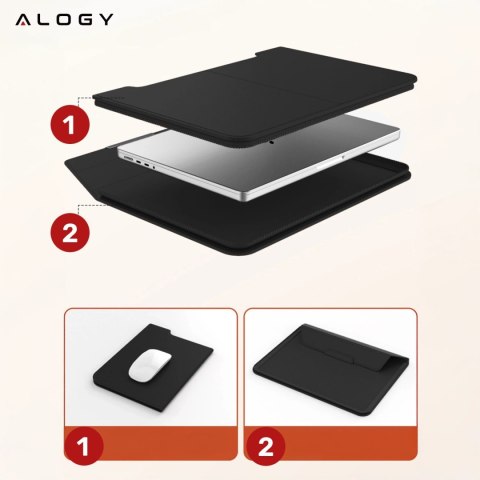 Torba na laptopa Alogy FlexCase Pro wielofunkcyjna rozkładana z podstawką i podkładką na myszkę do Macbooka 15 / 15.6 / 16.1" Cz