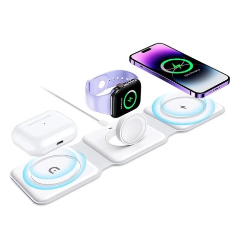 Ecobox Ładowarka Indukcyjna MagSafe 15W Biała 3w1