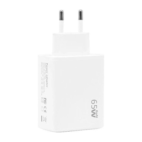 Ecobox Ładowarka Sieciowa USB + 2xTyp-C 65W PD + PPS Biała