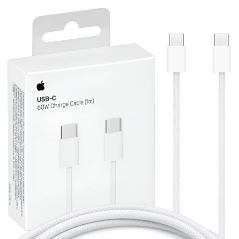 Kabel Apple USB-C do USB-C 1m, 60W, biały, trwały, oryginalny